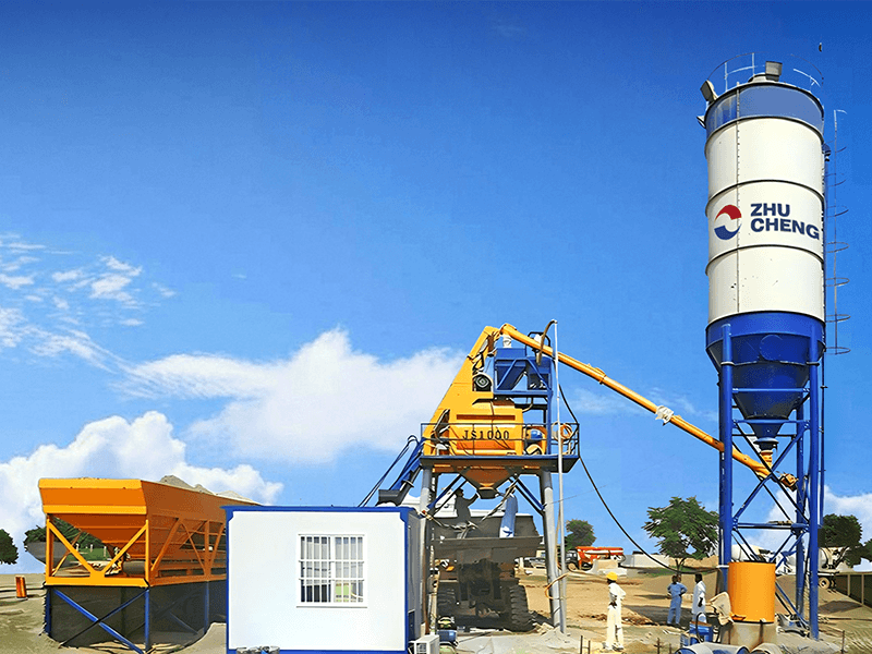 Bucket Loading HZS50 Concrete Batching Plant In United Arab Emirates